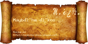 Mayböhm Ákos névjegykártya
