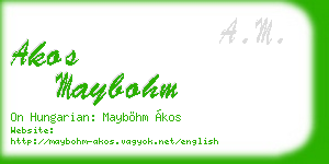 akos maybohm business card