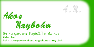 akos maybohm business card